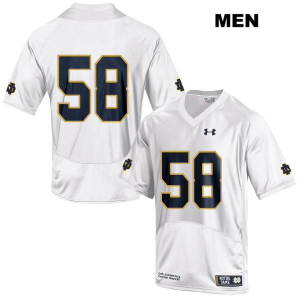 Men's NCAA Notre Dame Fighting Irish #58 Darnell Ewell Stitched College Under Armour Authentic White No Name Football Jersey CF10O26OI